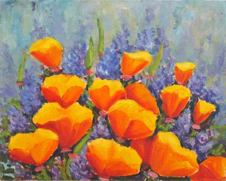 Poppies and Lupines